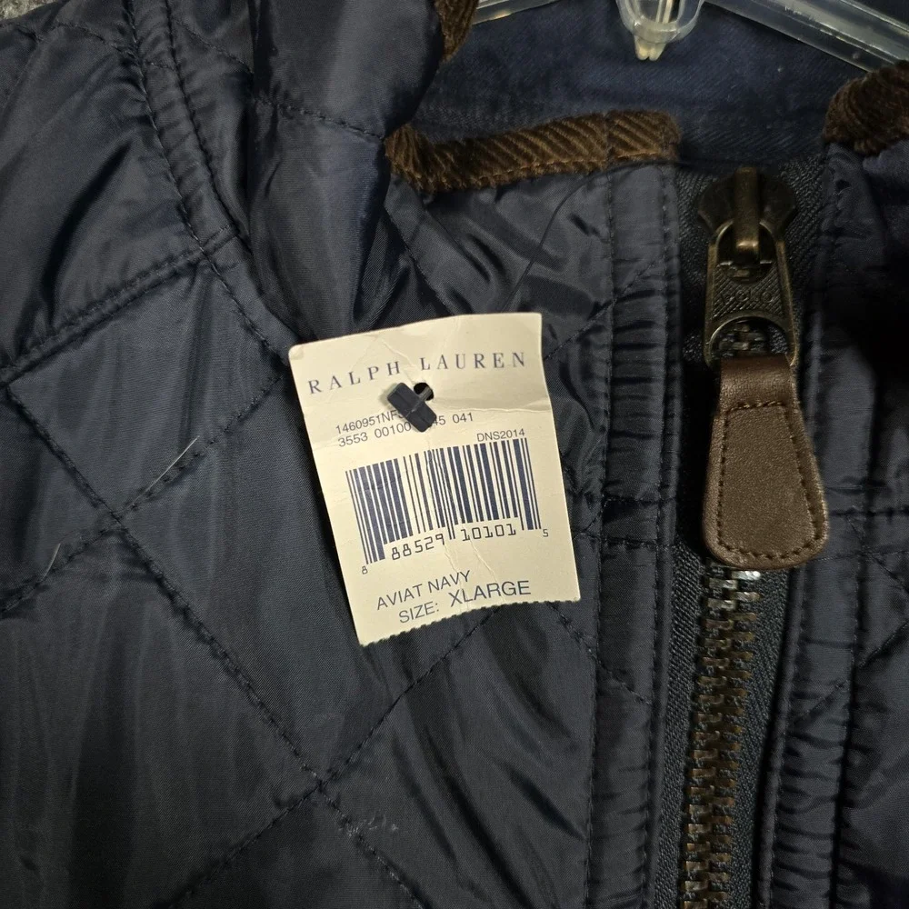 Polo Ralph Lauren Quilted Jacket Mens XL Field Navy Blue Barn Coat New With Tags